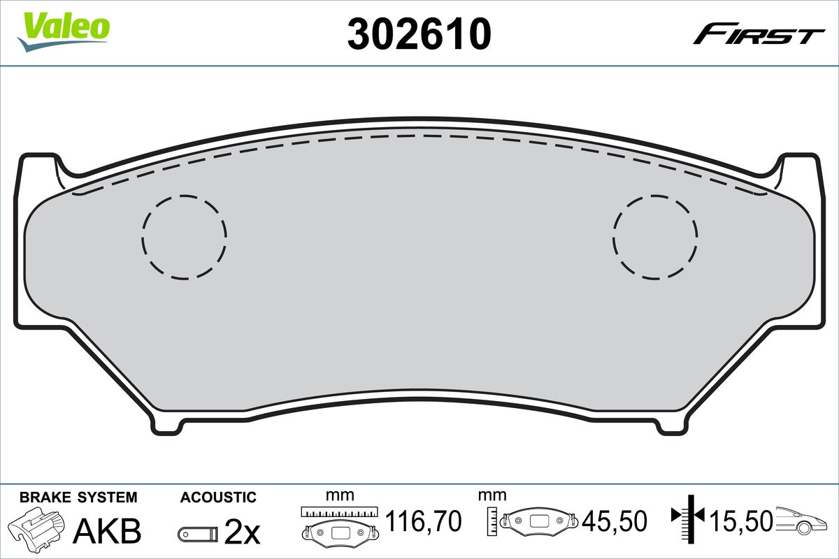 VALEO Fékbetét, mind 302610_VALEO